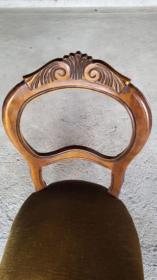 Sedie Luigi XVI vintage - legno e velluto