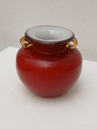 Vaso Murano rosso e bianco