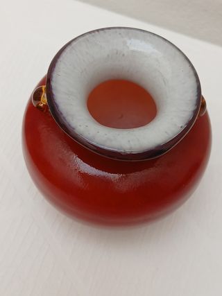 Vaso Murano rosso e bianco