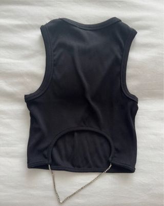 Top corto negro Bershka