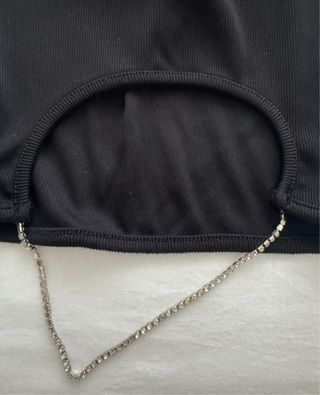 Top corto negro Bershka