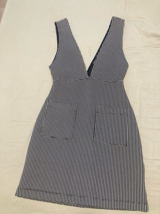 Vestido blanco y negro vichy - Talle XS