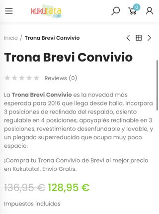 Trona Brevi Convivio - Plegable,SIN FUNDA