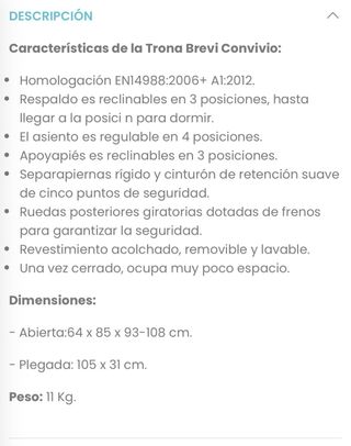 Trona Brevi Convivio - Plegable,SIN FUNDA