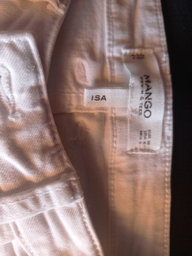 Vaqueros Mango blancos mujer T-S