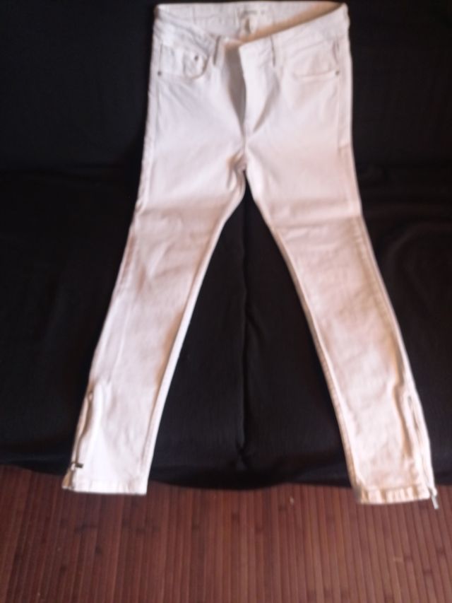 Vaqueros Mango blancos mujer T-S