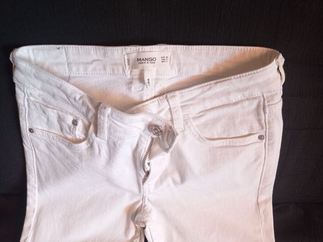 Vaqueros Mango blancos mujer T-S