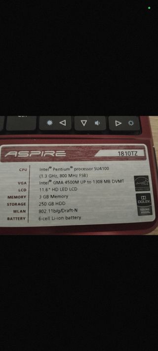Acer Aspire 1810TZ - Portátil