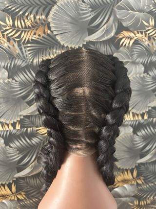 Peluca Trenzas largas - Negro y marrón