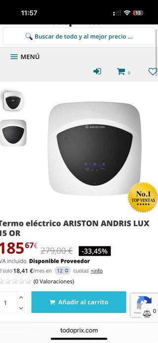 Termo Ariston Andris Lux Eco 15L