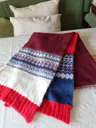 Bufandas tejidas a mano - Rojo y Azul