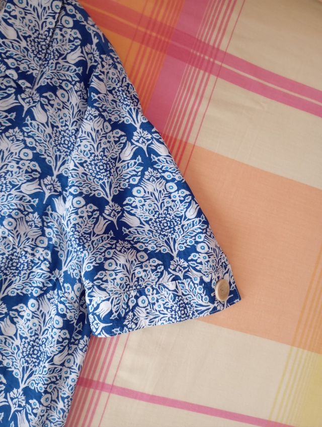 Vestido camisero azul y blanco