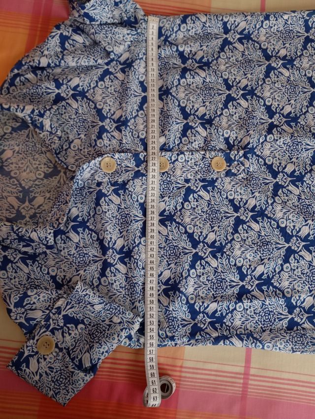 Vestido camisero azul y blanco