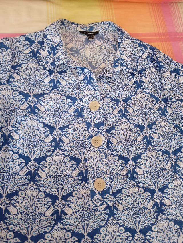 Vestido camisero azul y blanco