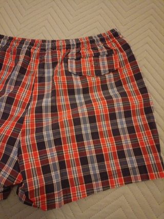 Bañador cuadros rojo-azul