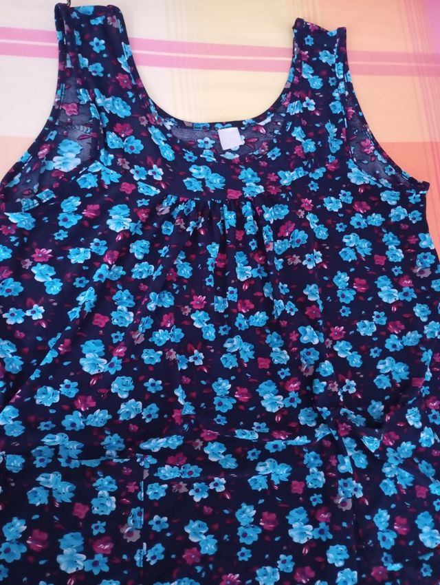 Vestido tirantes flores - Azul