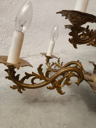 Lampara techo latón dorado