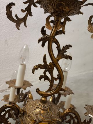 Lampara techo latón dorado