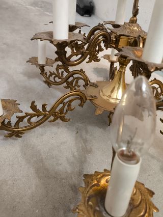 Lampara techo latón dorado