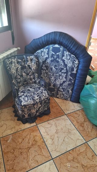 Cabecero y butaca estilo vintage