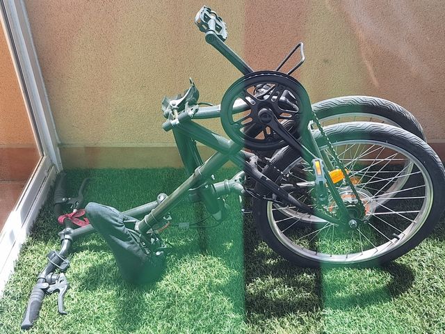 Bicicleta plegable negra decathlon 20 pulgadas