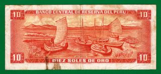 Billete Perú 10 Soles 1968 - VF