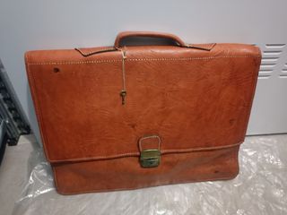 Maletín cuero marrón vintage