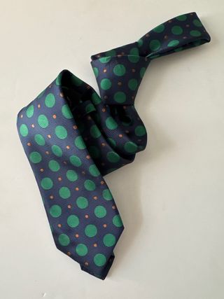 Corbata puntos azul-verde