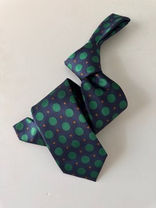 Corbata puntos azul-verde