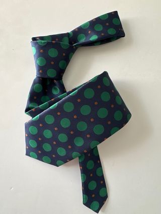 Corbata puntos azul-verde