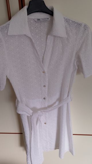 Chemisier Zara pizzo bianco tg S