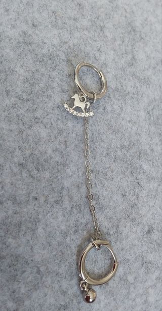Pendientes Plata Caballo Mecedora