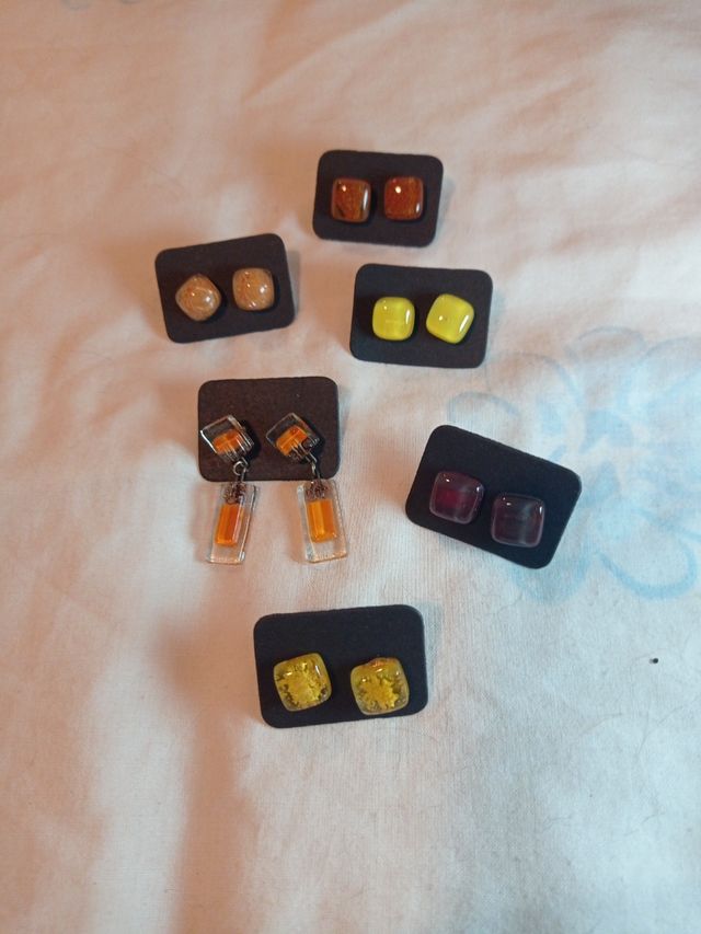 Pendientes cristal naranja-amarillo