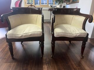 Butacas clásicas madera, beige
