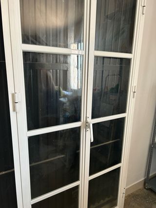 Puerta doble exterior blanca