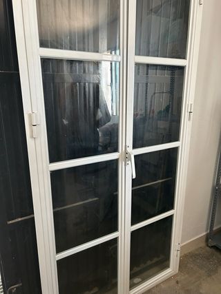 Puerta doble exterior blanca