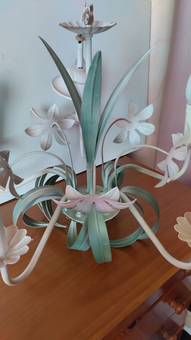 Lámpara techo flores 5 luces