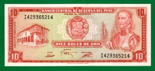 Billete Perú 10 Soles 1975 - UNC