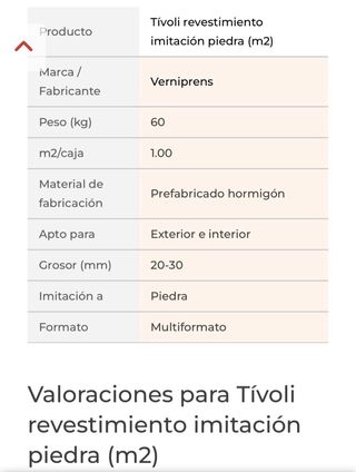 Revestimiento Tivoli imitación piedra (1m2)