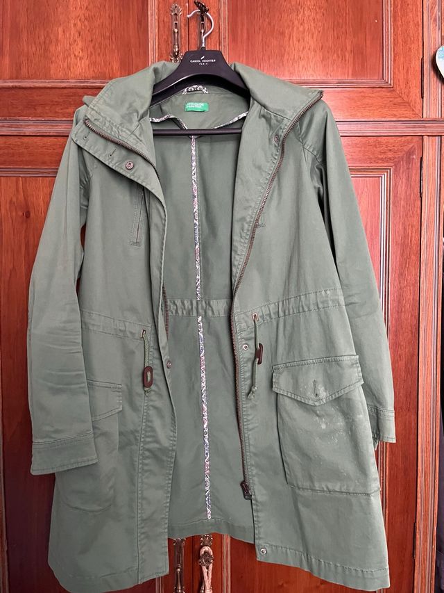 Chaqueta Benetton verde oliva mujer