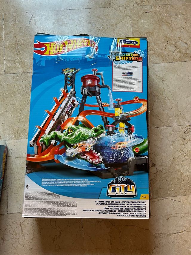 Toy Pista Hot Wheels De Cocodrilo Gator Car Wash Pista Cocodrilo