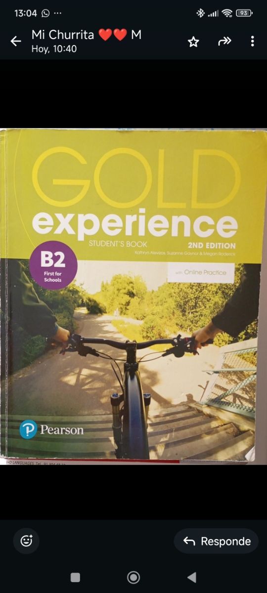 Libro de Ingles Gold Experience B2 usado