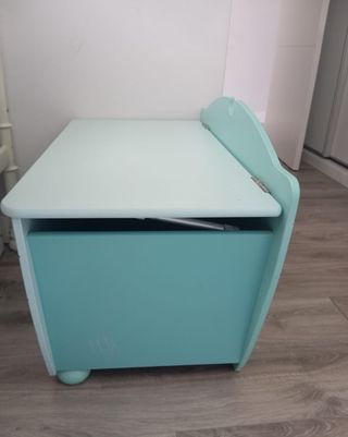 Baúl infantil turquesa madera