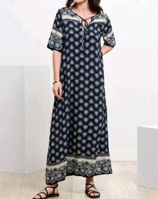 Vestido Emery L/XL - Azul marino/Beige