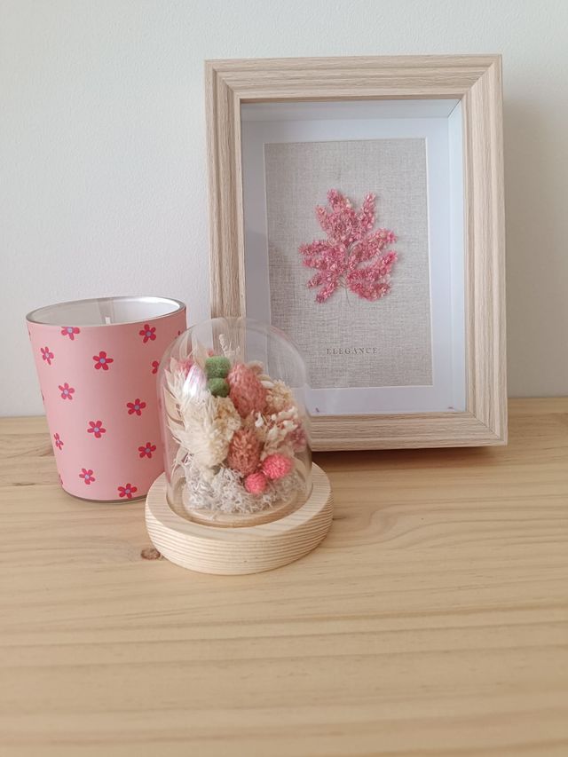 Cúpula flores secas + cuadro