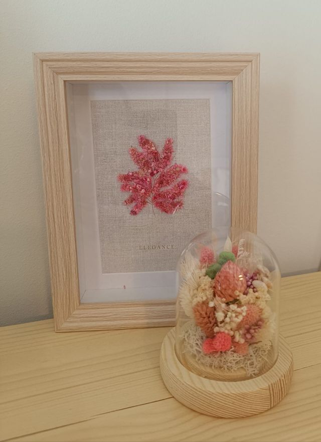 Cúpula flores secas + cuadro