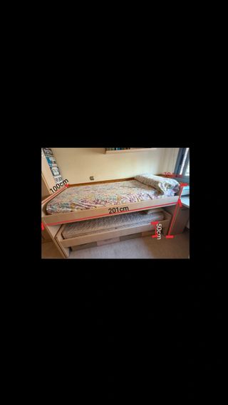 Cama nido infantil de madera - 201x100cm