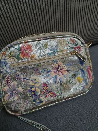 Borsetta a tracolla floreale dorata