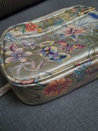 Borsetta a tracolla floreale dorata