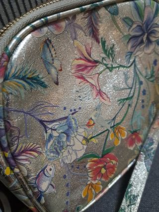 Borsetta a tracolla floreale dorata